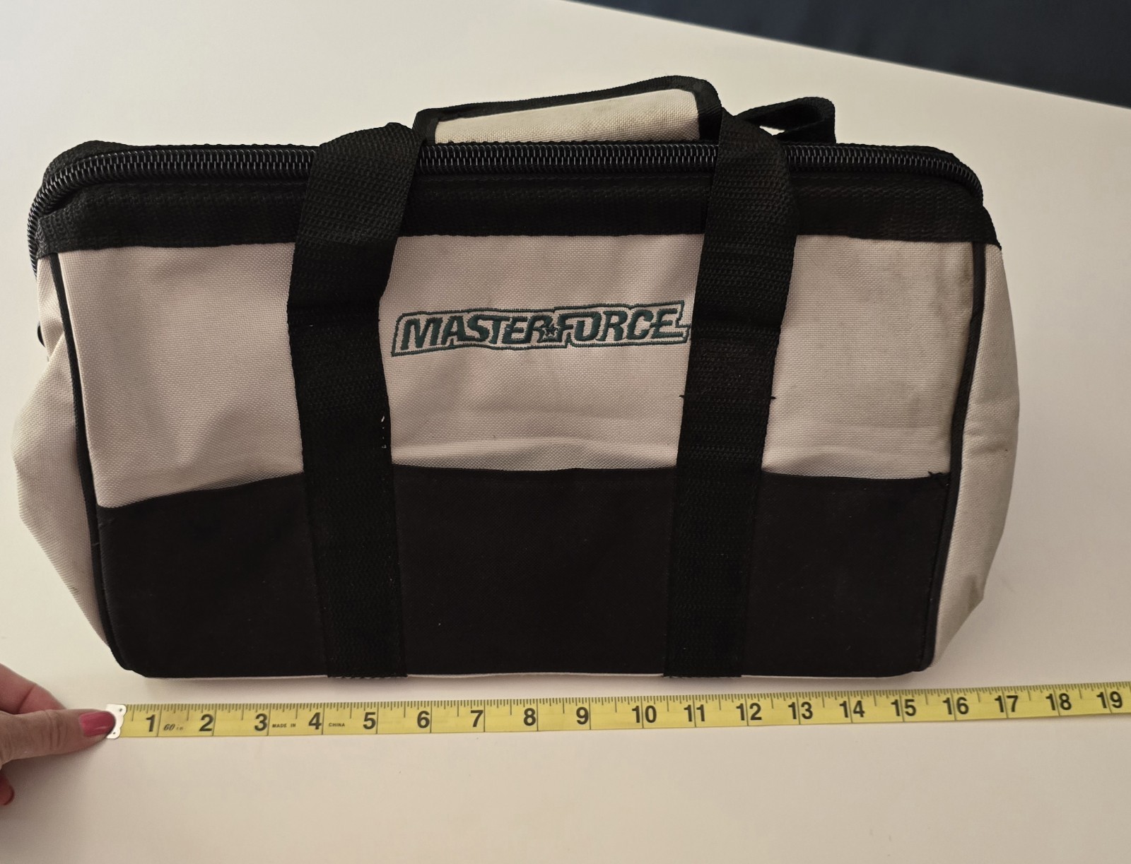 Masterforce 16″ Canvas Black And White Tool Bag & Playing Card Set Father’s Day!