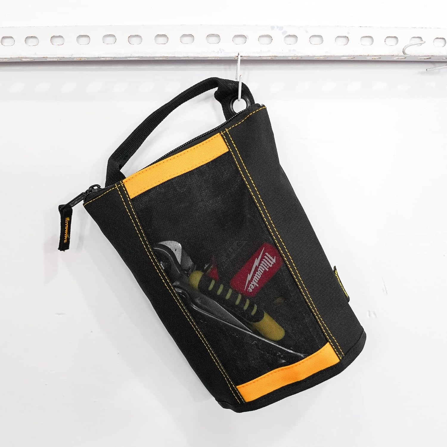 MELOTOUGH Canvas Zipper Tool Pouch Bag -Fastener Small, Yellow 1pack