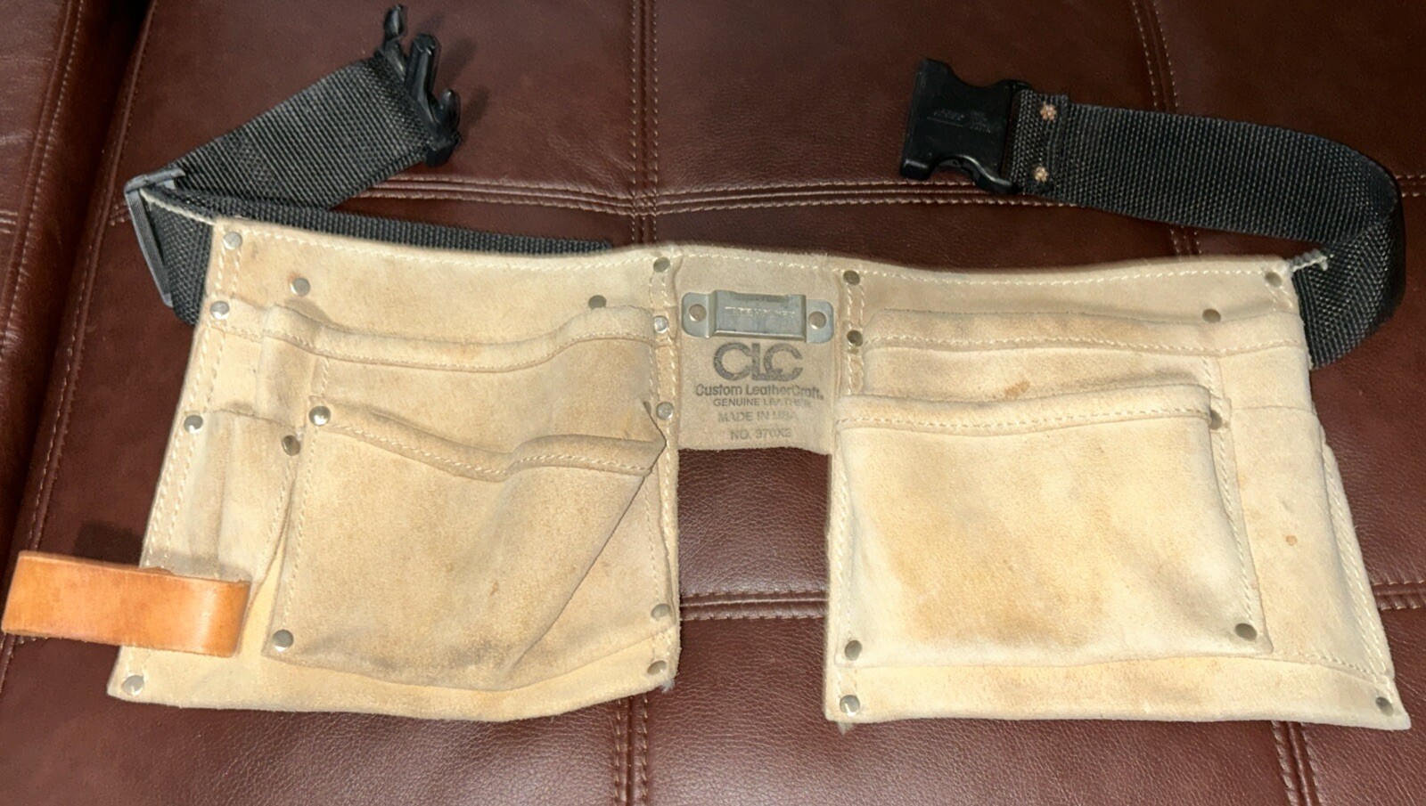 CLC Custom Leather Craft Heavy Duty Tan Suede Tool Belt 370X2 USA Made Free Ship