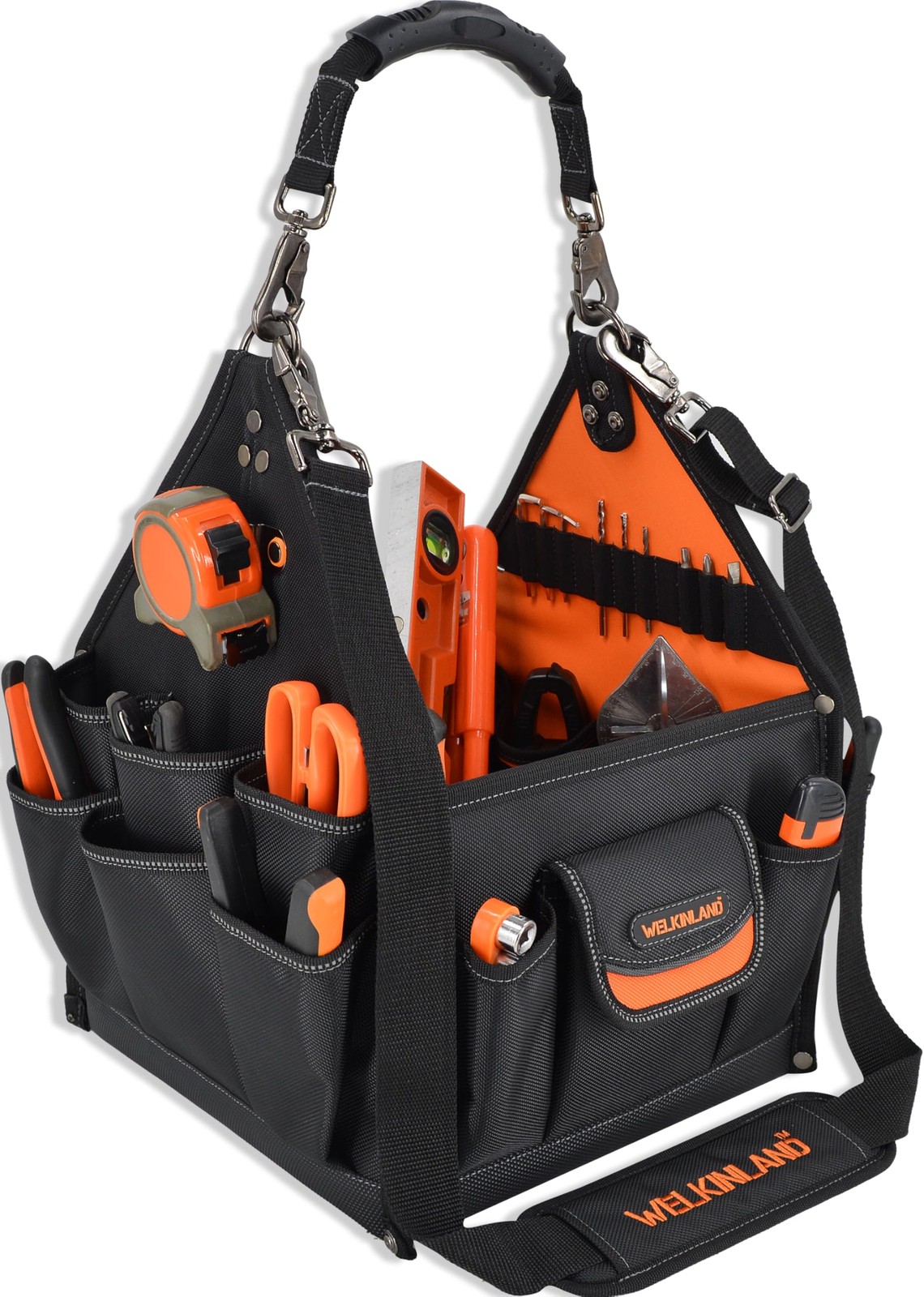 40 Pockets 25L Open Top Tool Tote Tech Tools Bag With Handle Organizer
