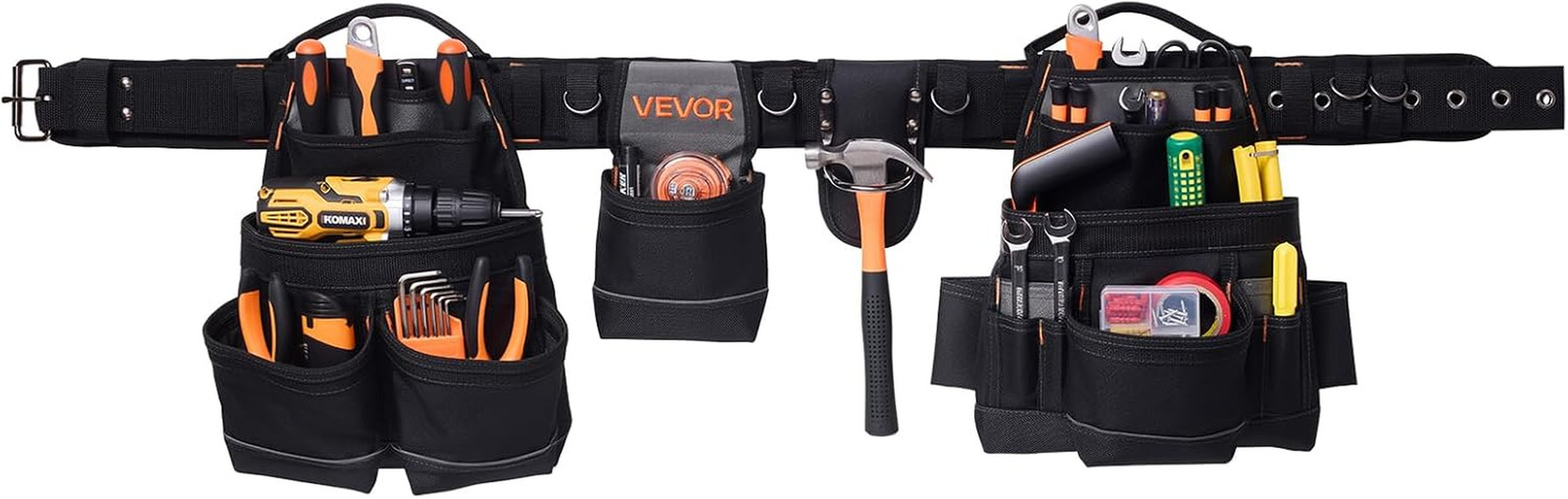 Tool Belt, 18 Pockets Professional Tool Pouch for Men, Heavy Duty Adjustable Uti