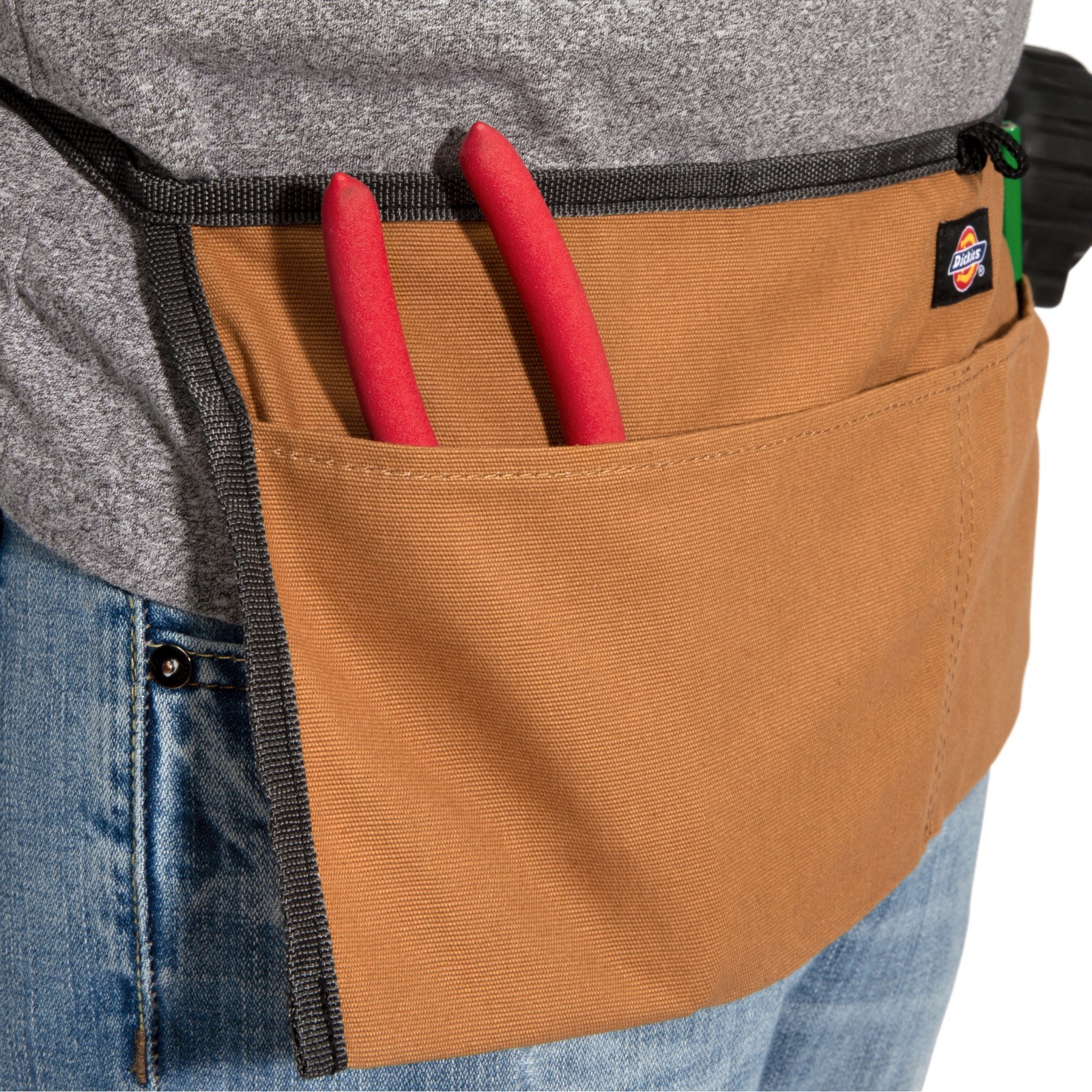 Canvas Work Apron 2 Pocket with Drawstring Closure Gray Tan Dickies 57024