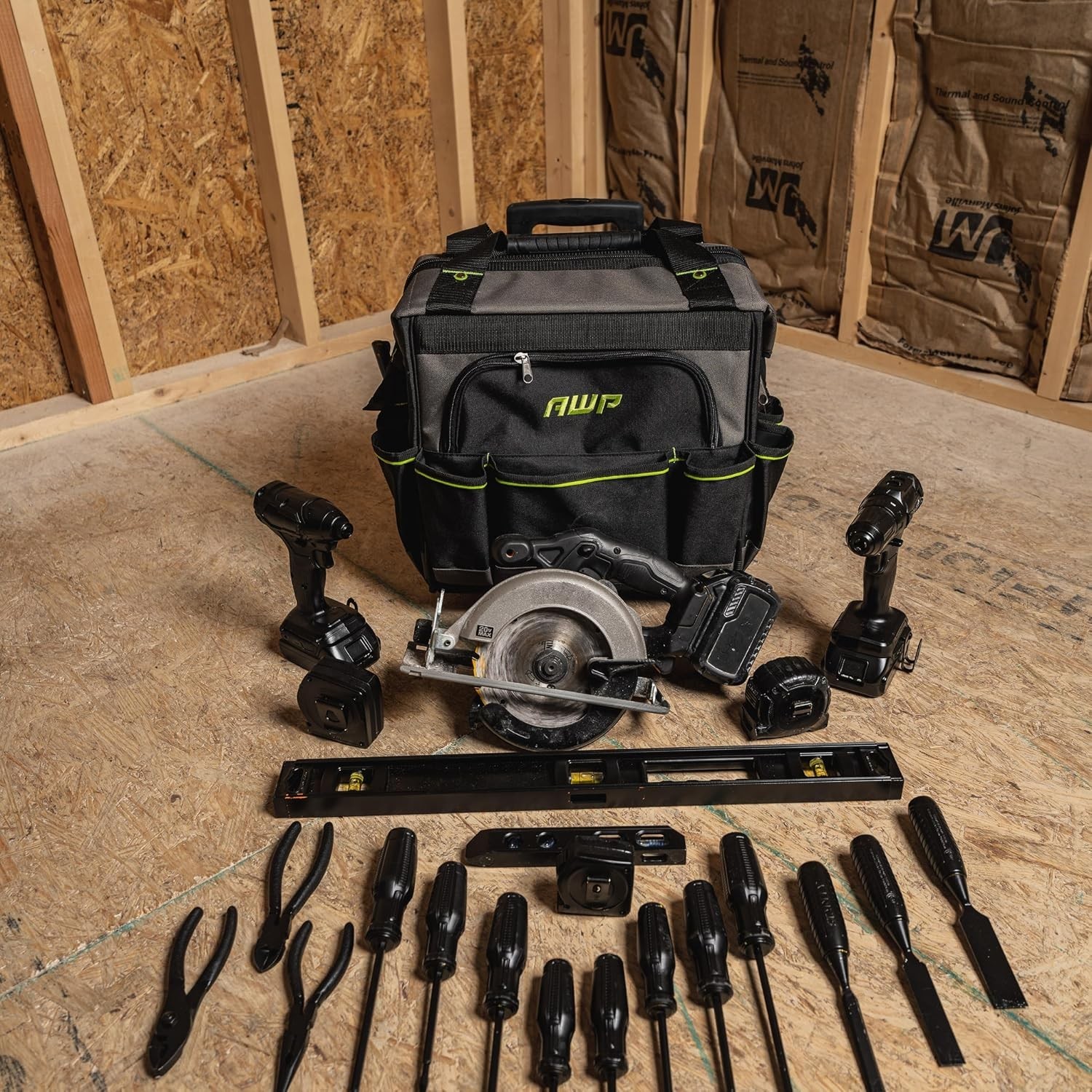 Tool Bags, Tool Bag, Black, Durable Tool Tote, for Professionals and Contrac…