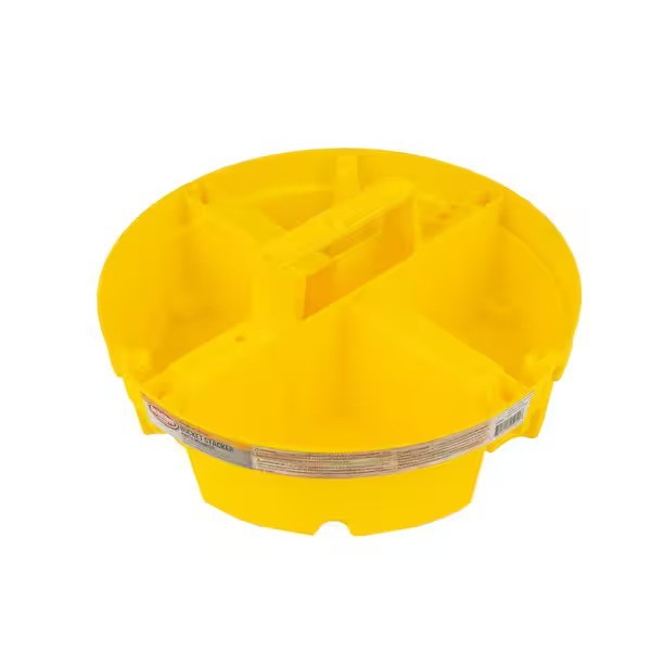 BUCKET BOSS 10.25 in. 4-Compartment Bucket Stacker Small Parts Organizer, Yellow