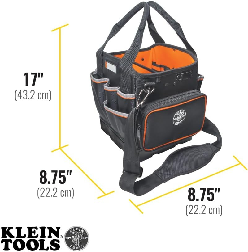 5541610-14 Tool Bag with Shoulder Strap Has 40 Pockets for Tool Storage and Oran