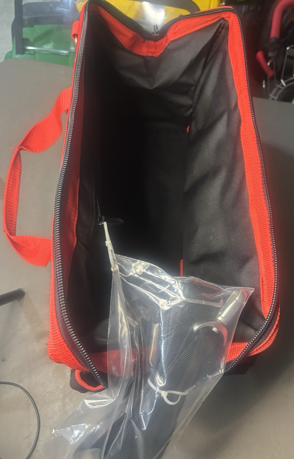 Husky 16 in. 17 pocket Large Mouth Tool Bag Black And Red – NWOT