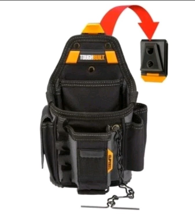 ToughBuilt TB-CT-34 Small Electrician Tool Pouch ClipTech Belt Clip 13 Pockets