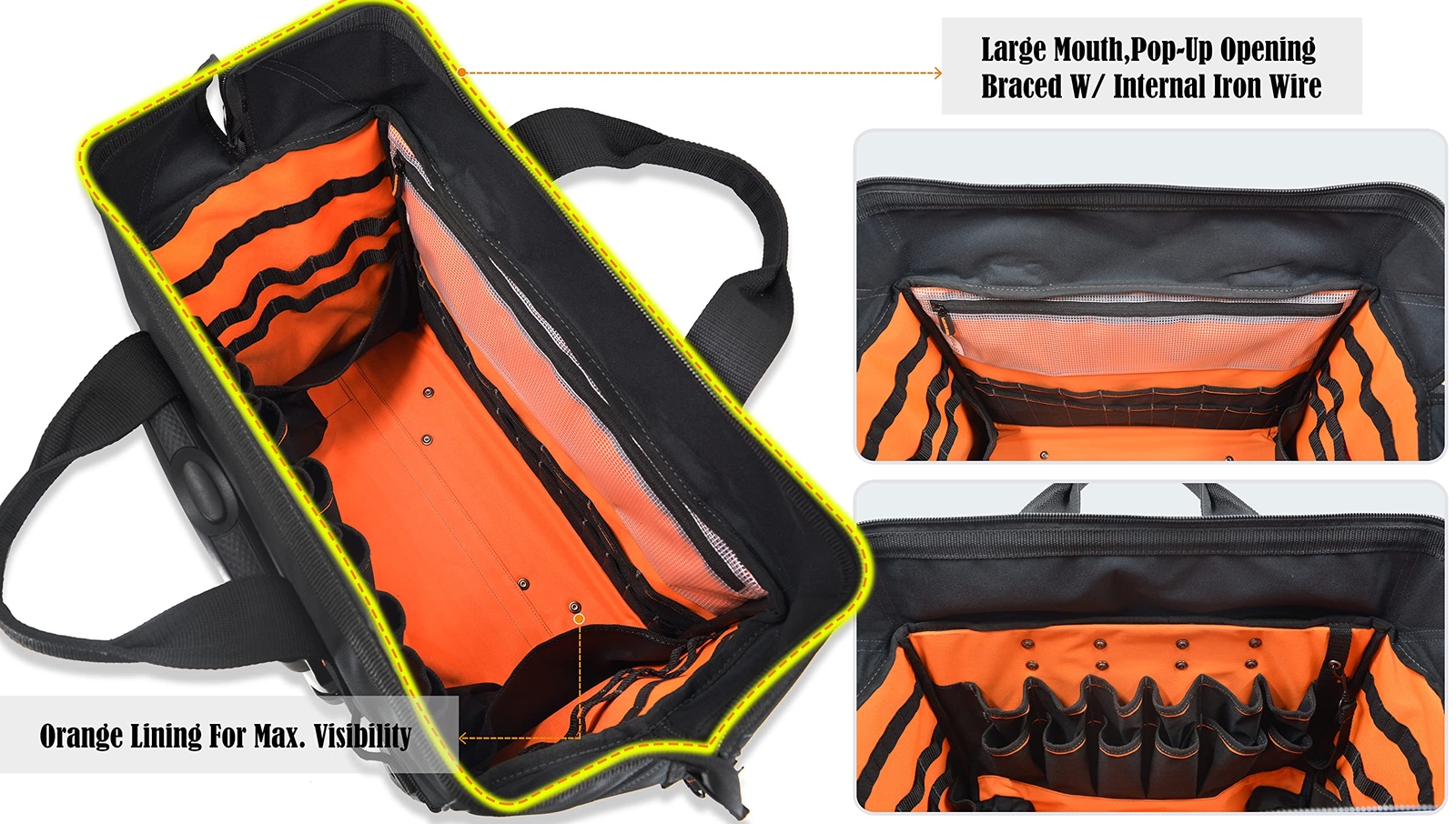 46pockets26″ Rolling Tool Bag Tool Bag With Wheels Large Tool Bag Rolling Tote B
