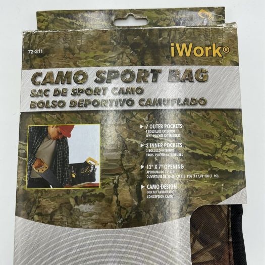 Olympia Tools Camo Design Tool Bag 7 Outer Pockets 3 Inner Pockets 12×7 Opening