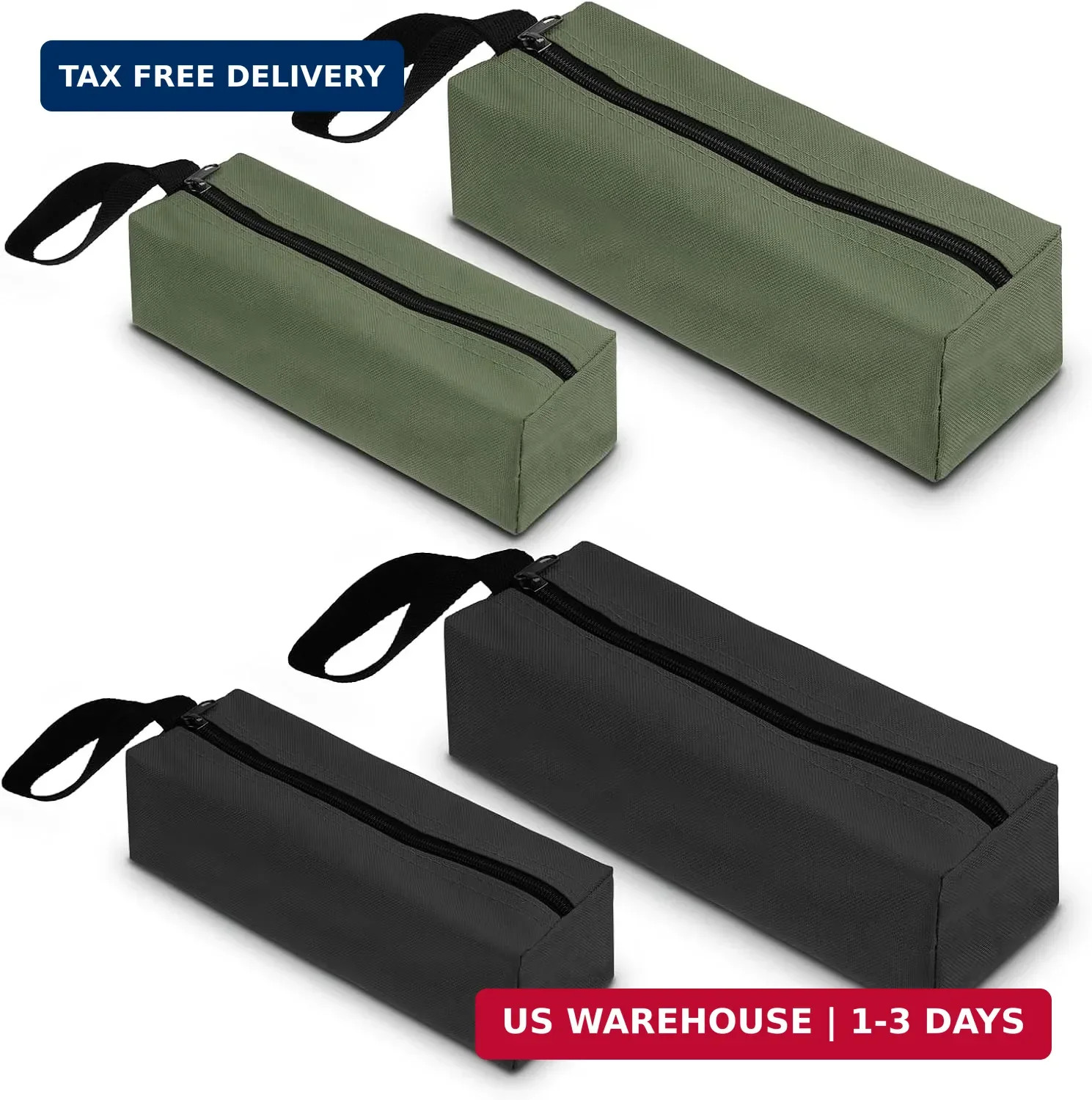 4PCS Canvas Tool Pouch with Zipper 11.8″,9.84″ Heavy Duty Tool Pouch Bag | Tool