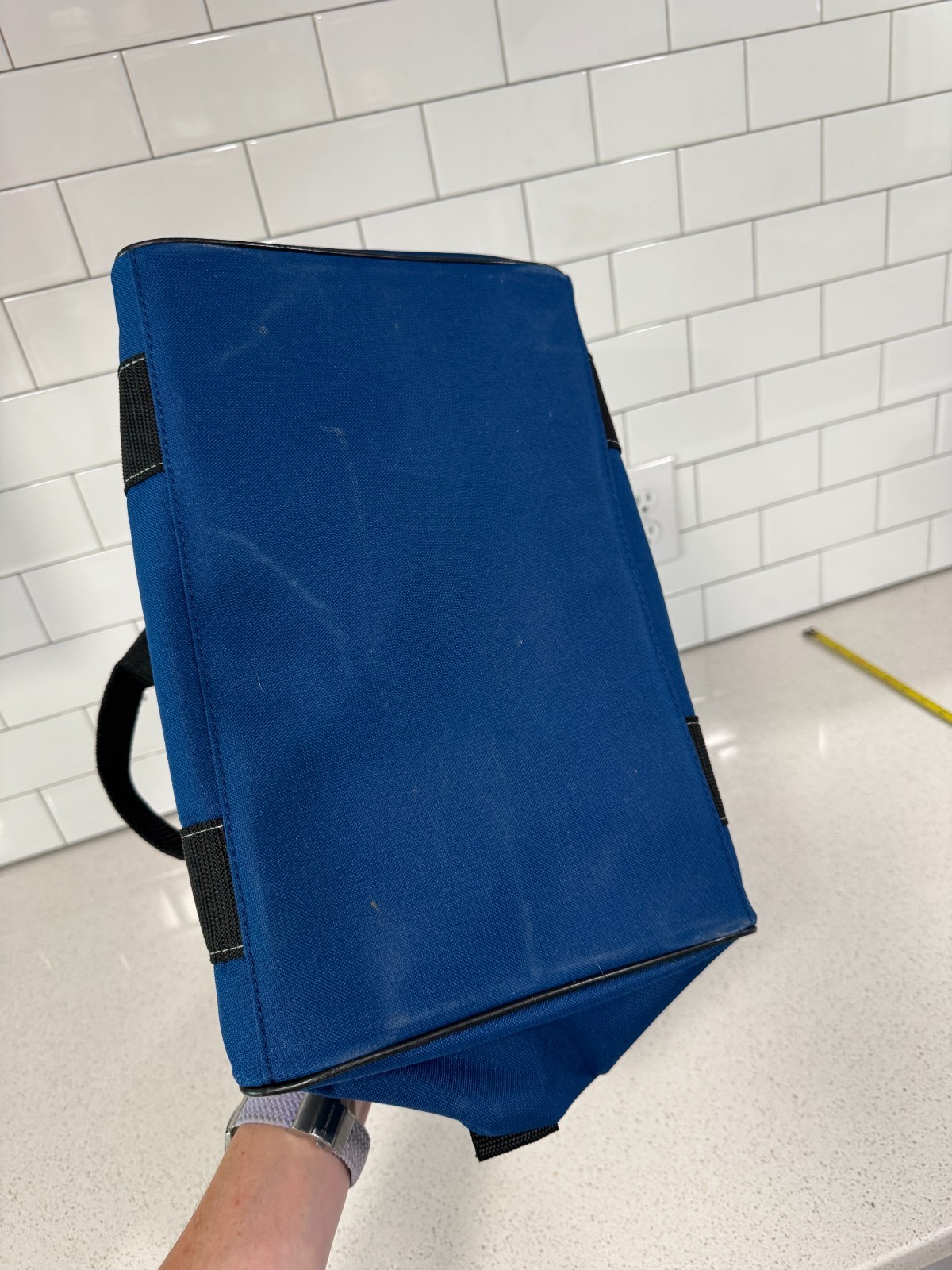 Bosch Tool Bag Medium Blue Contractor Canvas Zip 13″ with Handles Wide Mouth