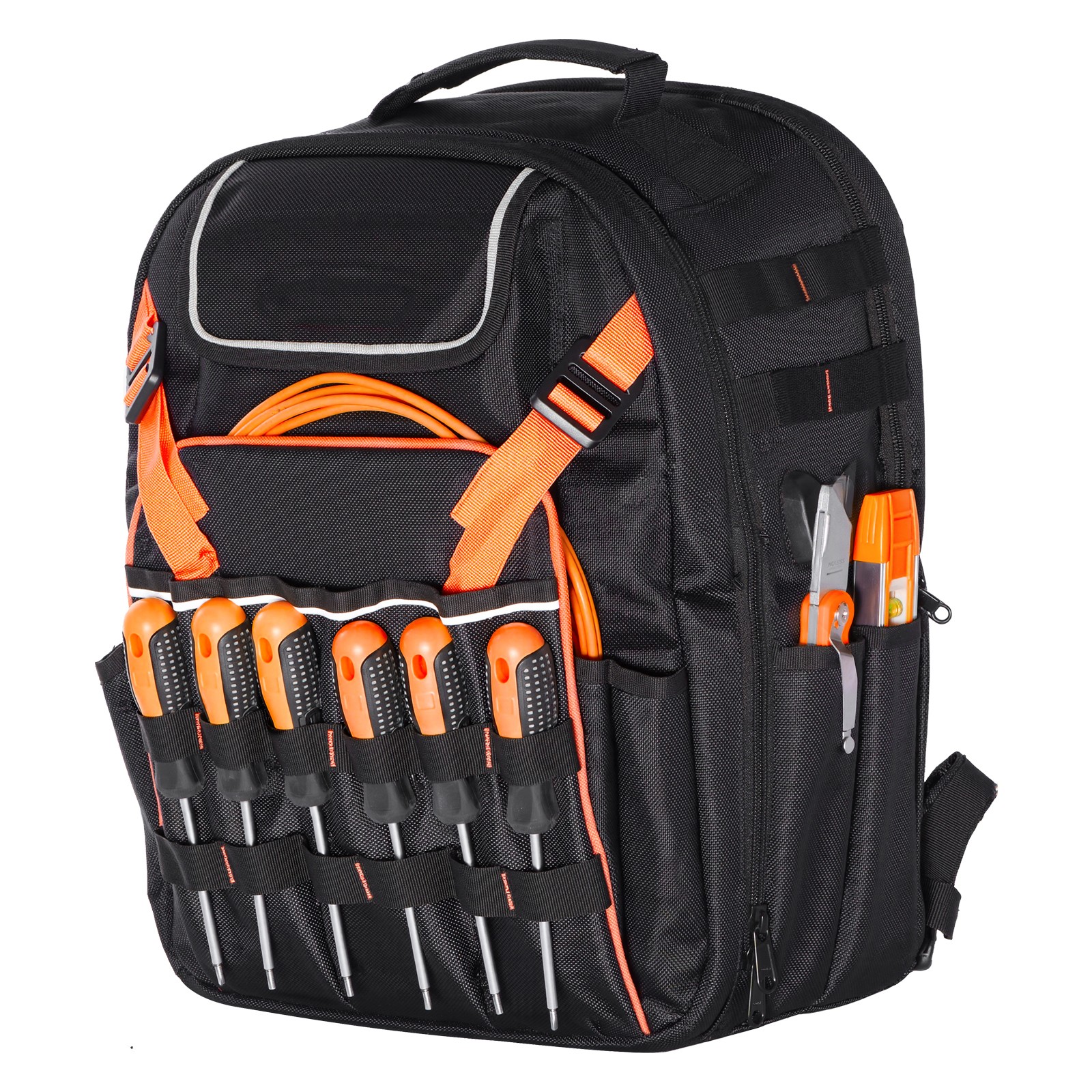 Tool Backpack 45 Pockets Tear-resistant Jobsite Backpack for Electrician