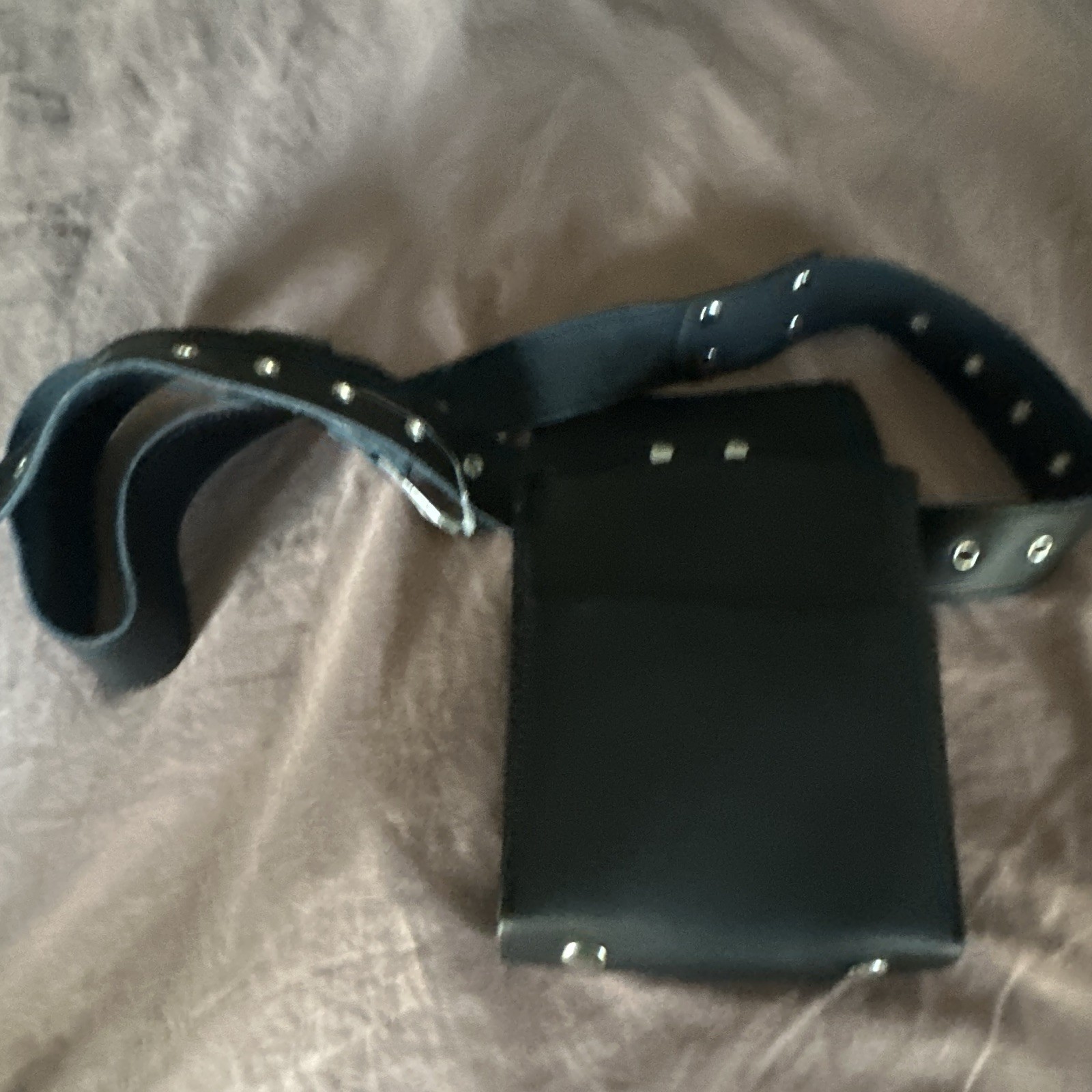 Black Leather Tool Belt Pouch Holster, Belt-Mounted Tool Pouch, 1 Item