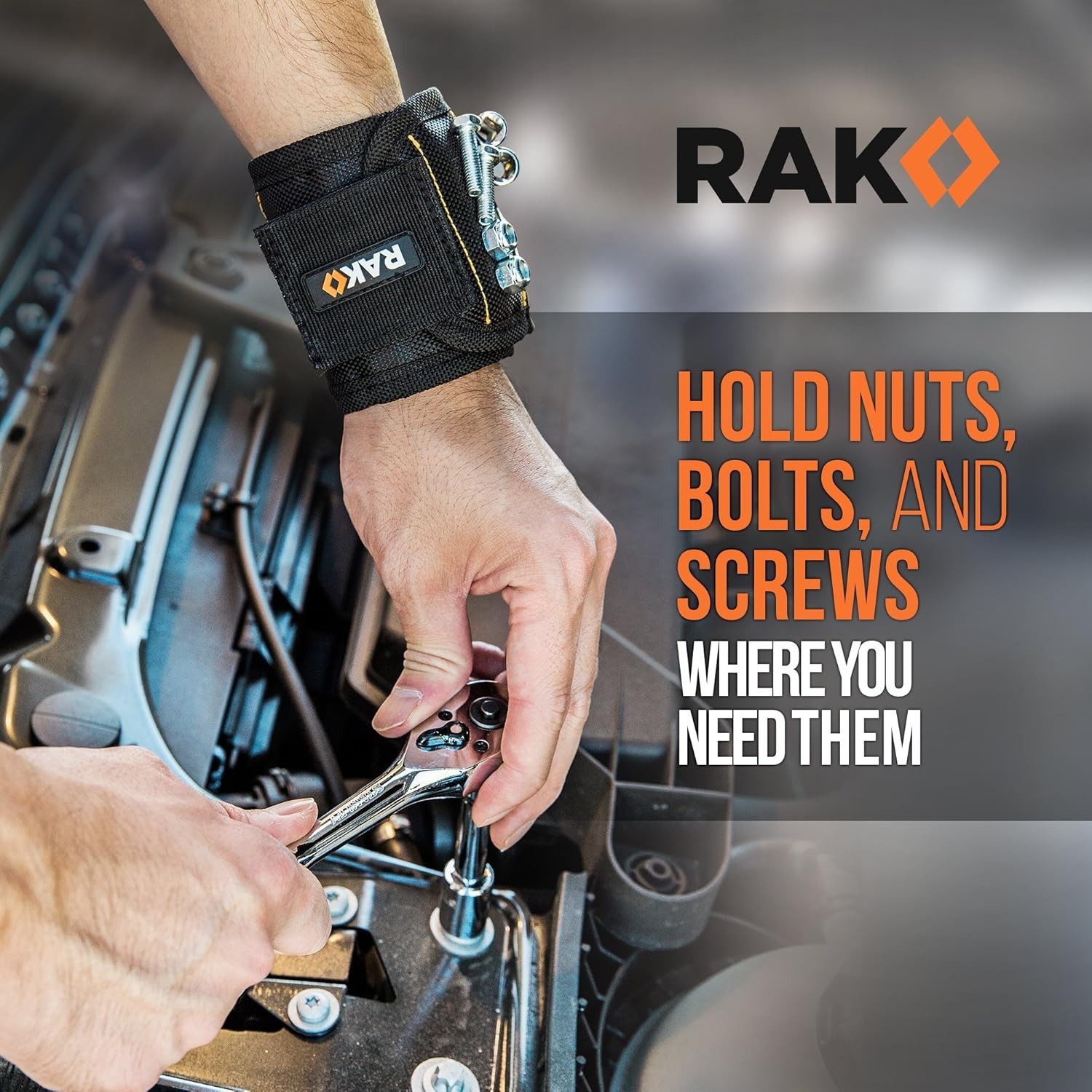 RAK Magnetic Wristband for Tools – Premium Tool Belt for Holding Screws Nails…