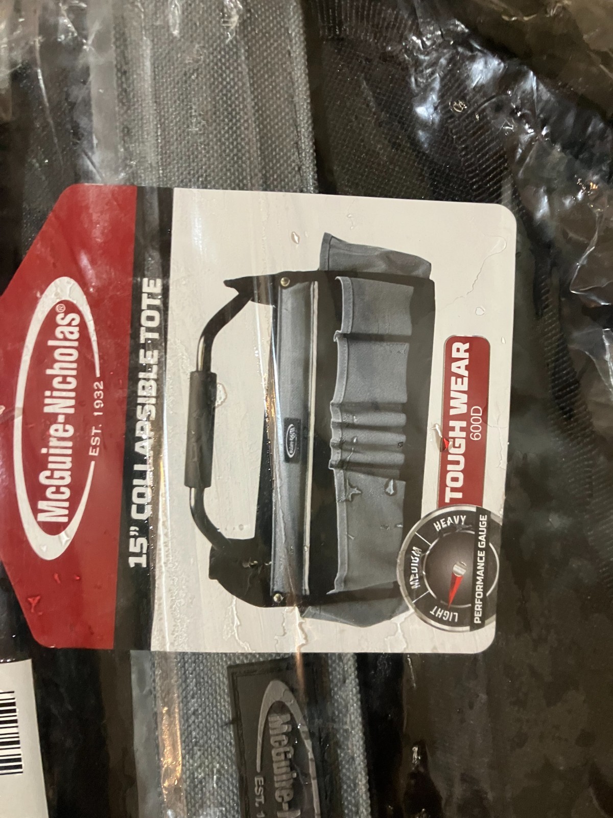 NEW McGuire-Nicholas 15″ Collapsible Tool Tote, Grey Black Tool Tote Bag, 22015
