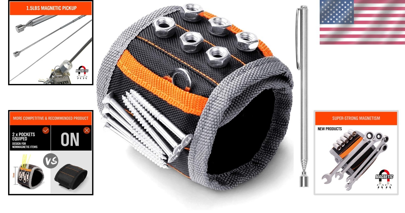 Lightweight Magnetic Wristband for Easy Access to Tools – Great for Work & Play