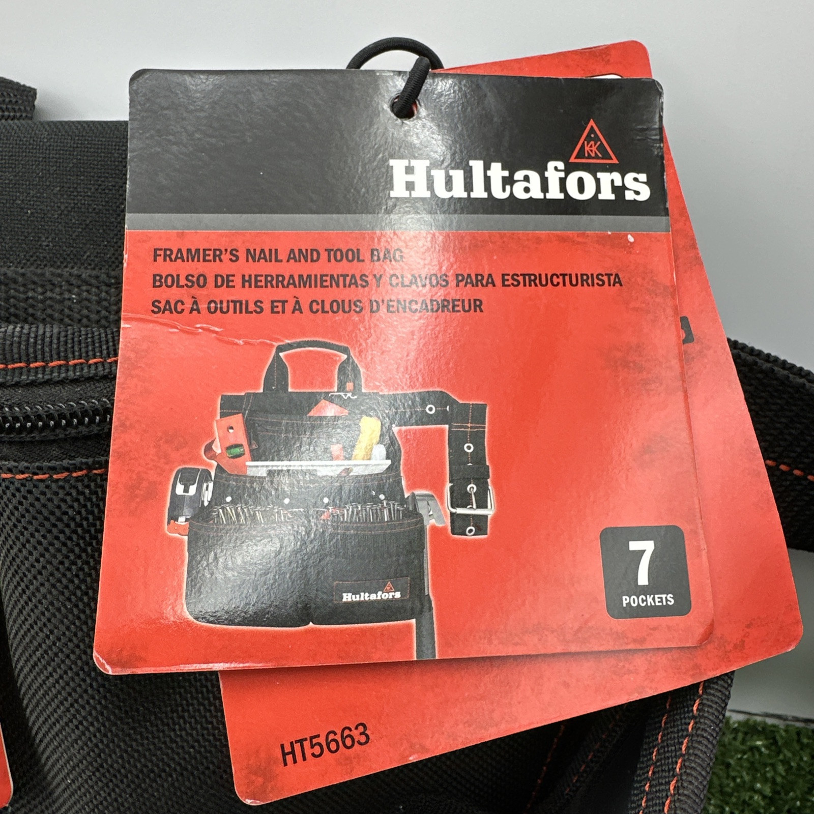 CLC Hultafors Work Gear Ballistic Polyester Tool and Nail Bag W/ Belt Black Red