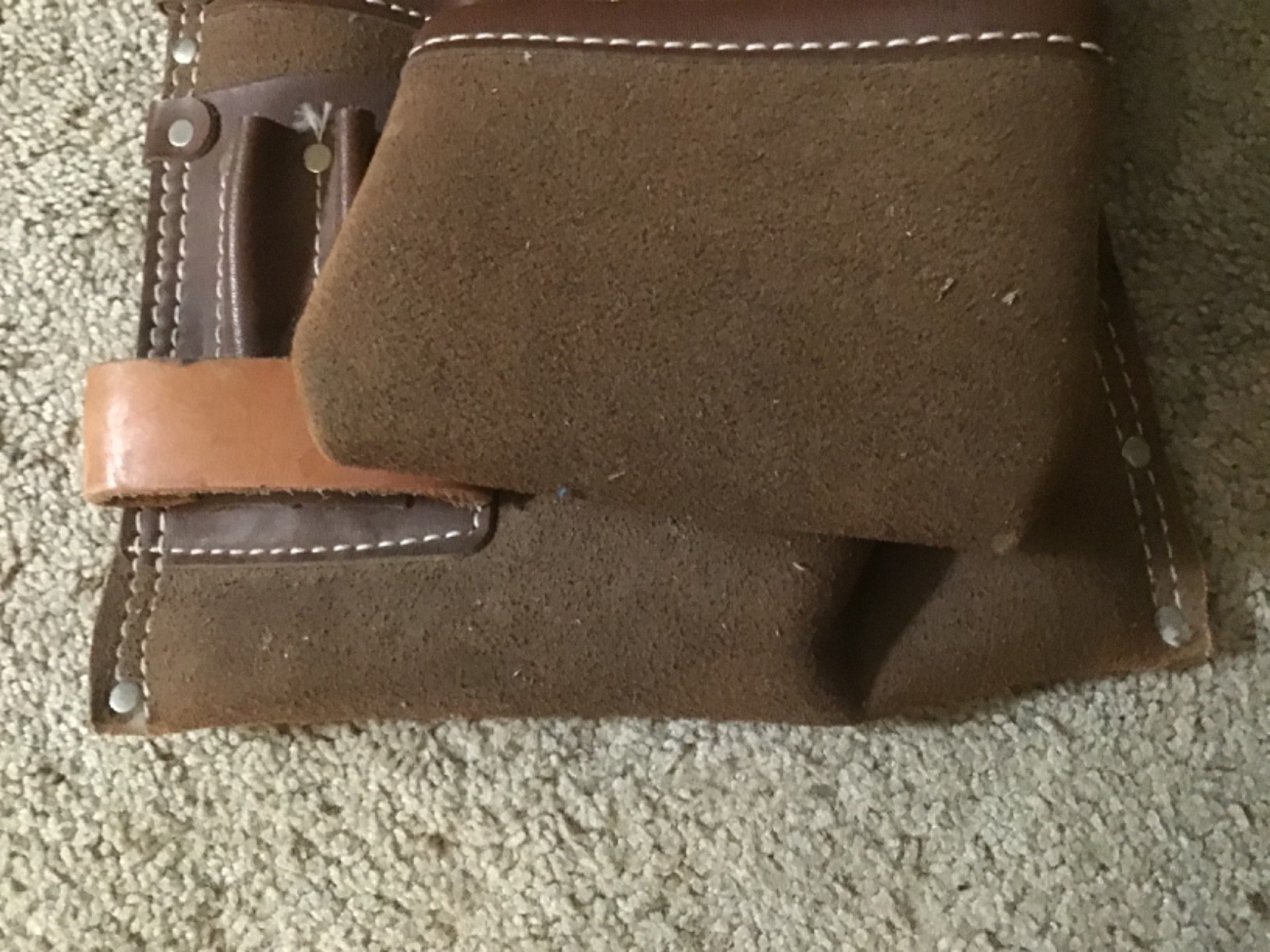 Nicholas Heavy Split Cowhide Suede Tool Pouch Nail Apron Carpenter Work Belt Bag