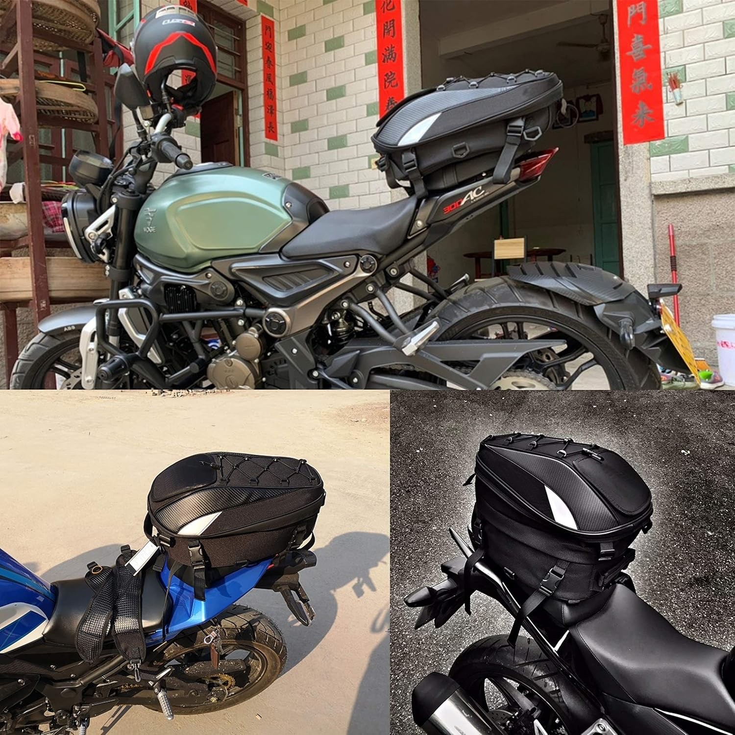 Motorcycle Tail/Seat Bag – Dual Use Waterproof Helmet Bag for Motorbike