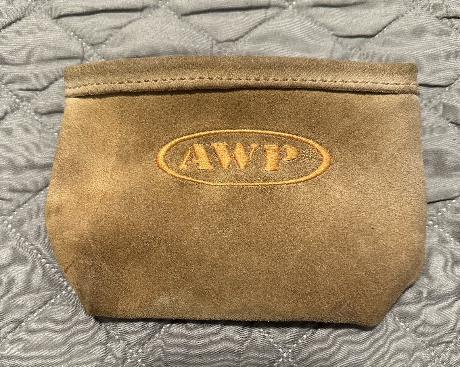 Vintage AWP Suede Leather Pouch Bag Made In Mexico Brown Clip On