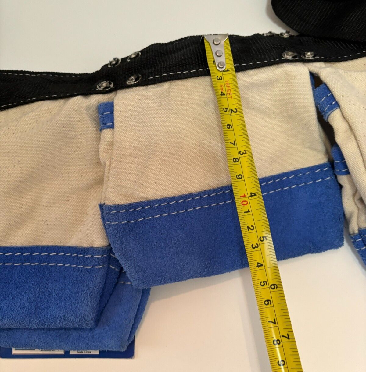 Grip Children’s Canvas and Leather Tool Belt 96006 Blue & White w/Tag