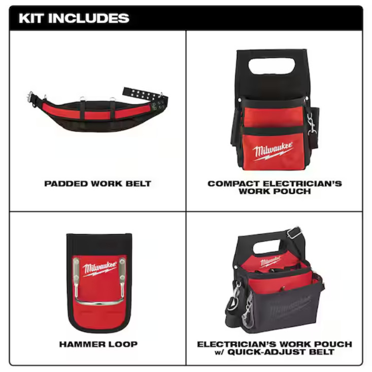 Milwaukee 1 PC Adjustable Electricians Work Waist Tool Belt | MPN : 48-22-8110