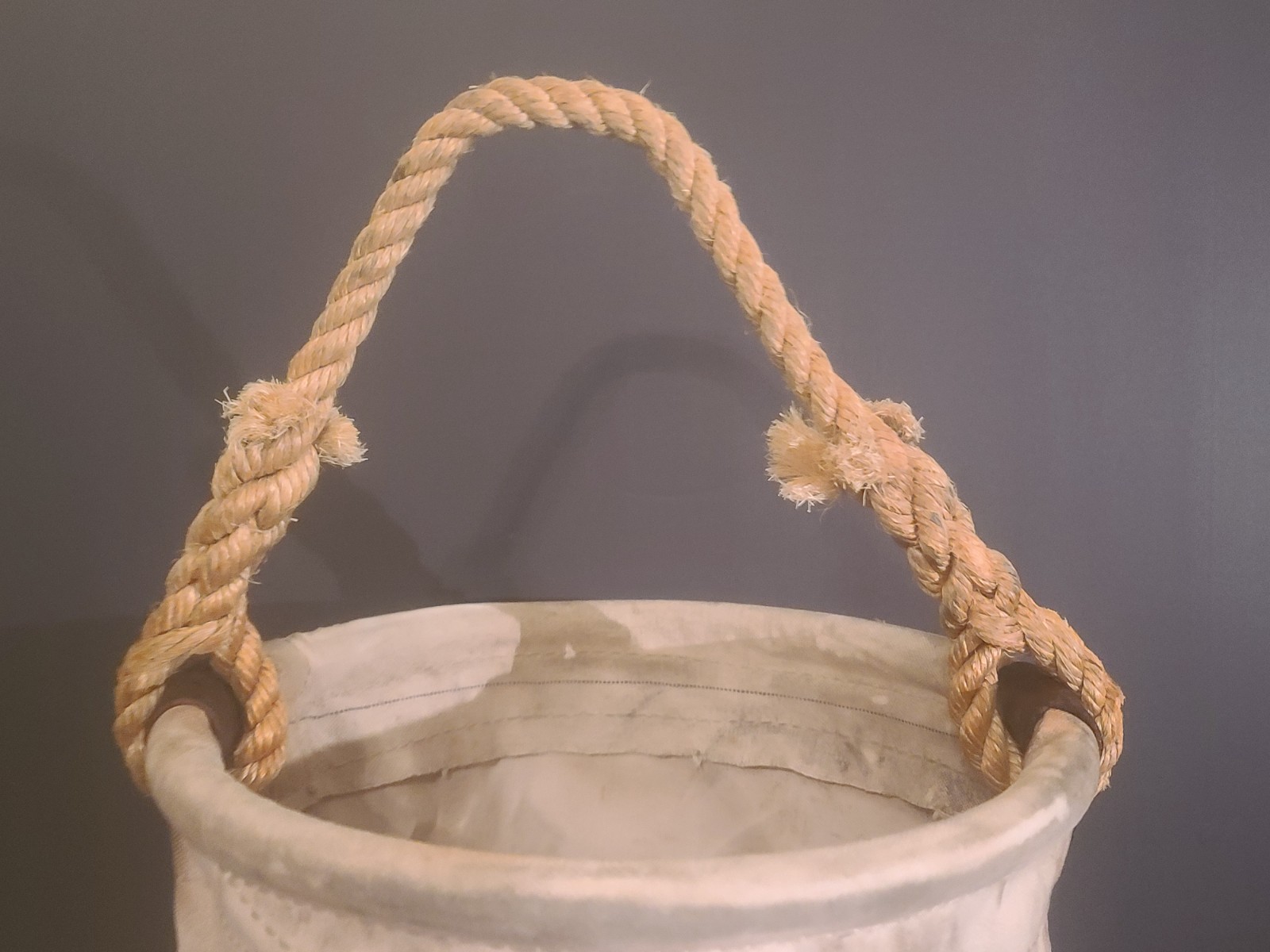 RARE EARLY Klein-BUHRKE Tools 5109 Canvas Tool Bucket Bag Lineman w/Rope Handle