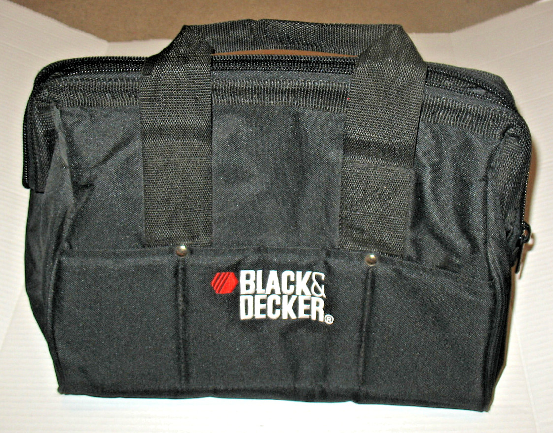 Black & Decker Shop Tool Box Storage Bag Zip Top Heavy Duty Approx 11″x15″x7″