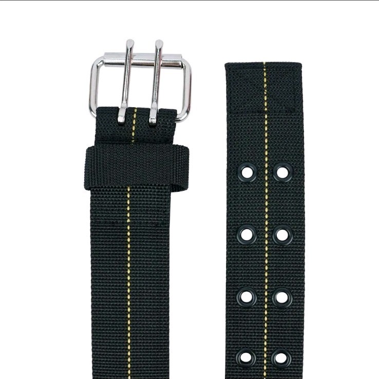 Zeluga ZL202 Heavy Duty Adjustable 2″ Nylon Tool Belt Double Prong Black New