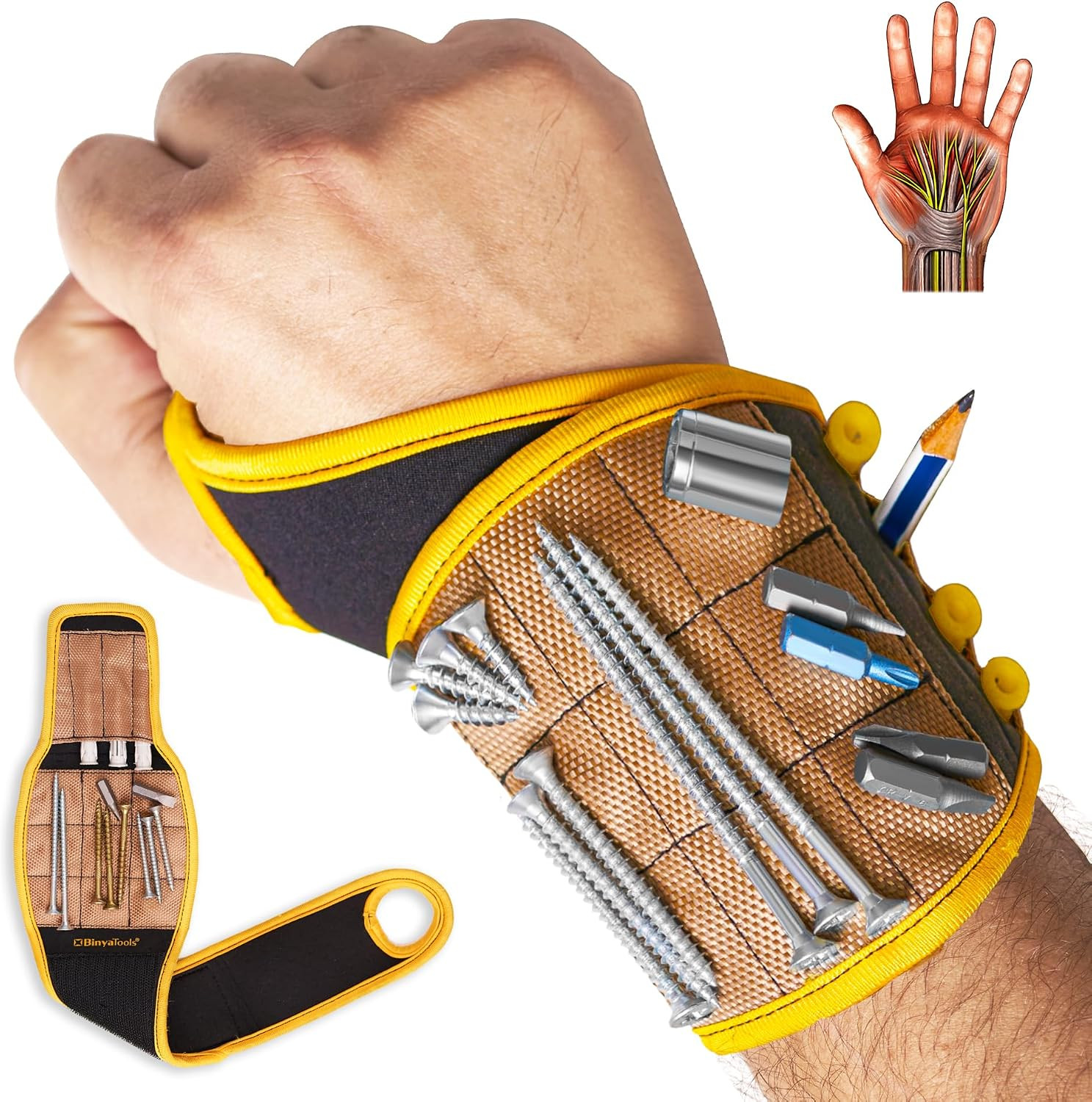Magnetic Wristband for Tools Gift for Him Magnet Screw Holder Wrist Support Keep
