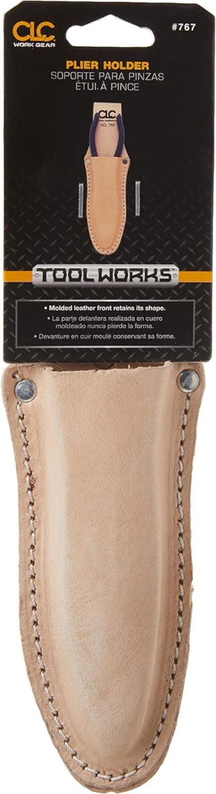 Elegant CLC 767 Tan Leather Plier Holder, Slip Pocket Design for Easy Access