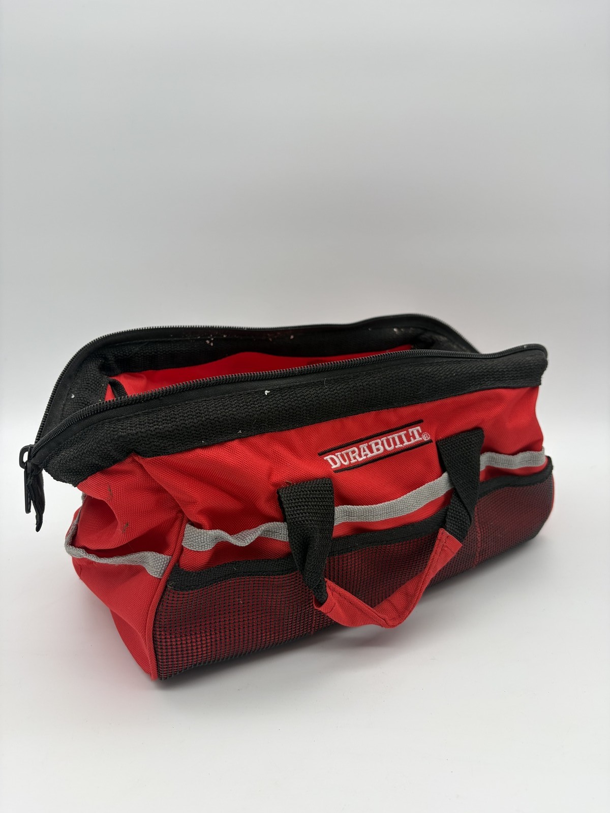 Tool Bag Organizer Red Black Heavy Duty Zipper Handles Durabuilt Used Good