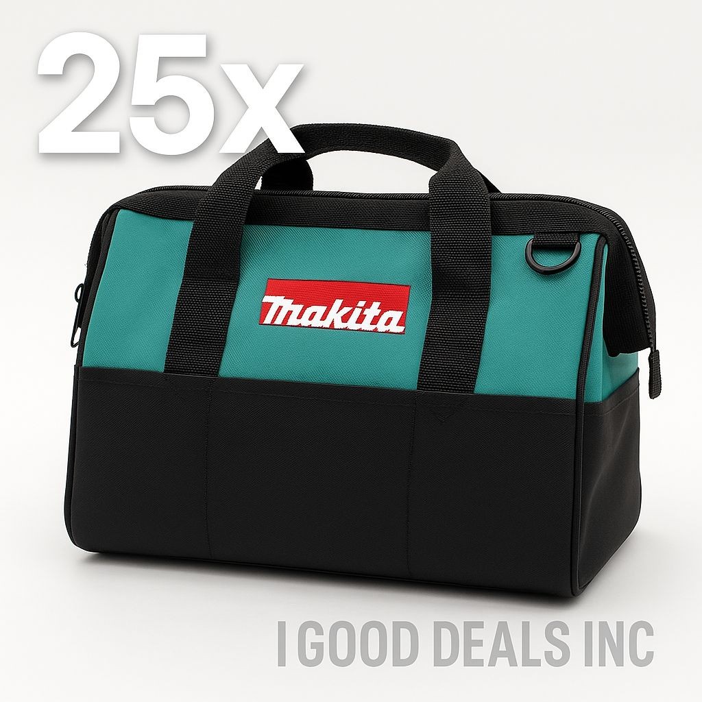 Bulk of 25 Makita Durable Nylon Tool Bag With Zipper Closure & Handles