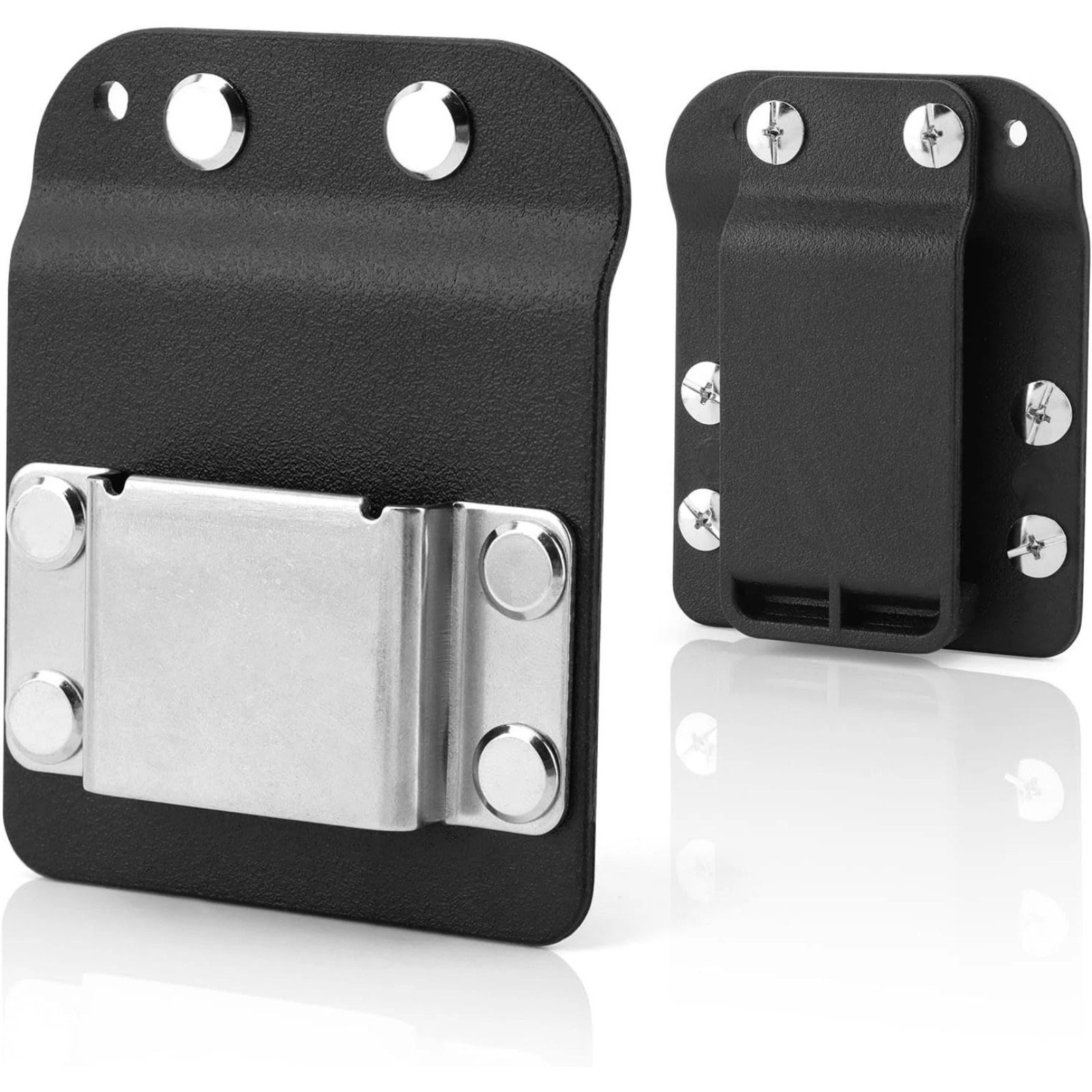 Tool Belt Clip Tape Measure Holder Black Metal Nylon Drill Holster Low Profile