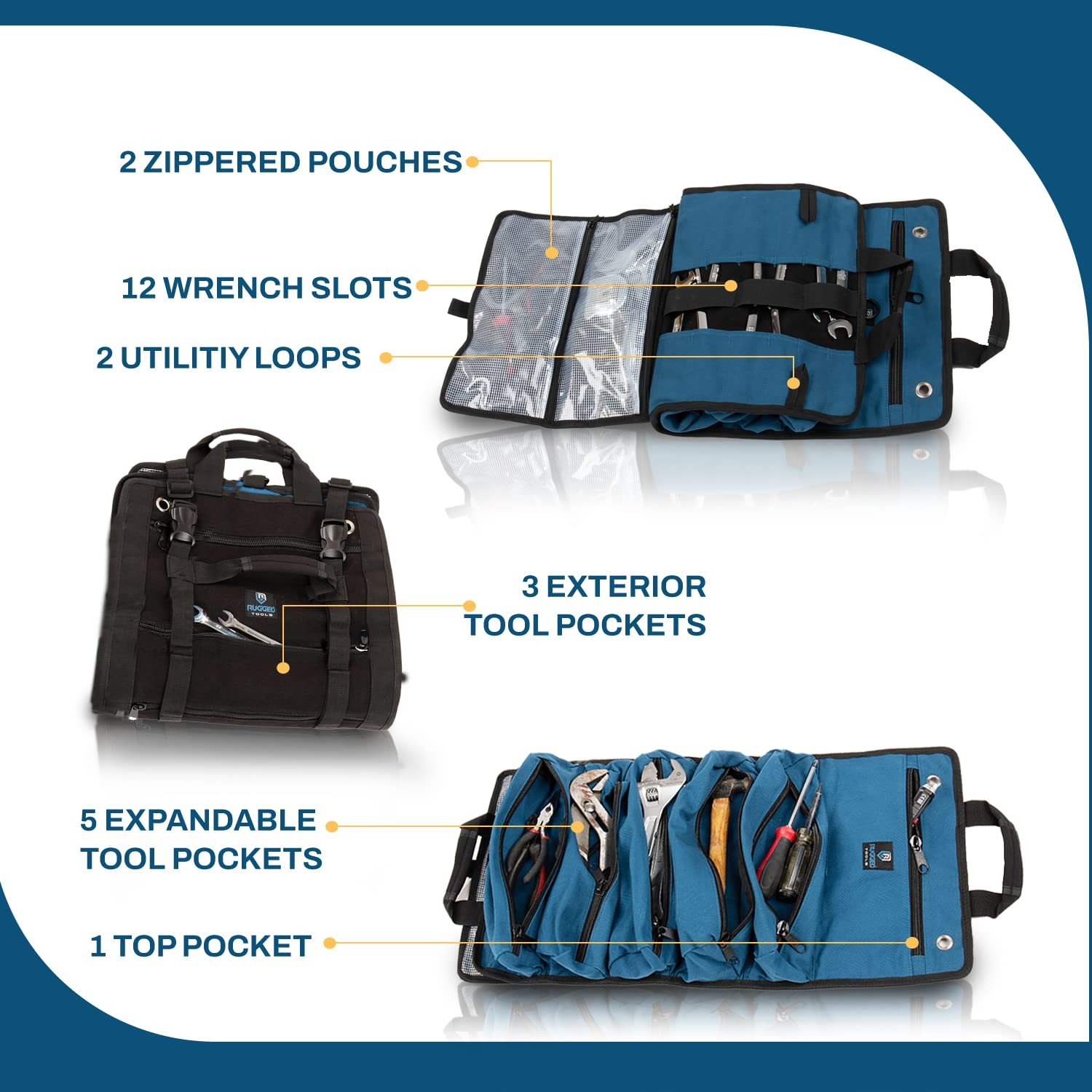 Rugged Tools – – Bag Pouch For Electrician Hvac Plumber Carpenter Or