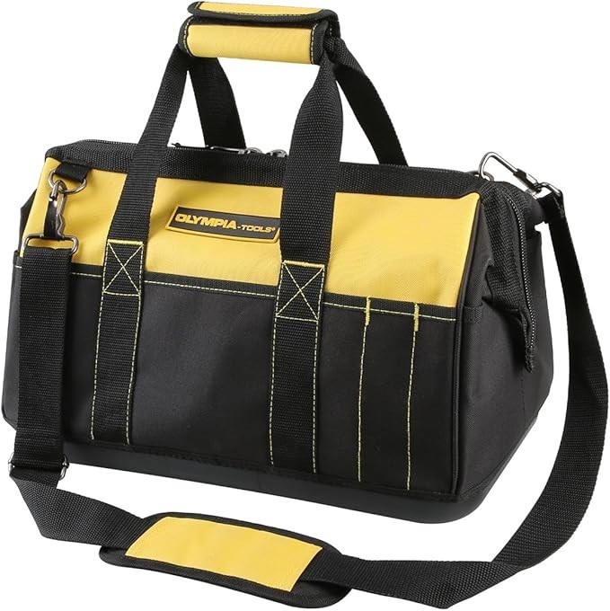 16 Inch Wide Mouth Tool Bag Tote with Water Proof Molded Base Bags for men