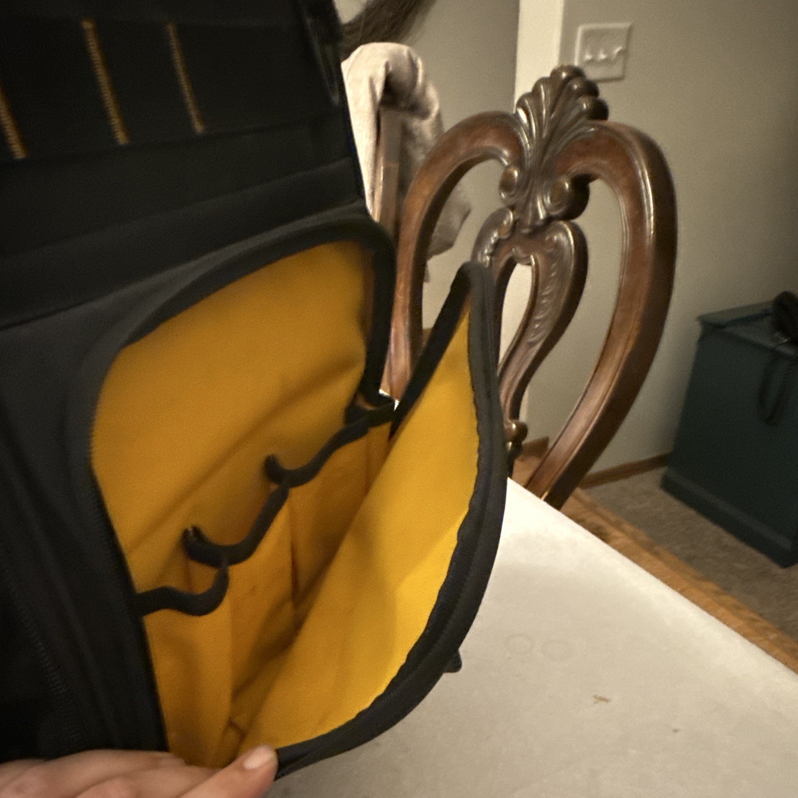 DEWALT Tool Backpack Black/Yellow Fabric Water Resistant Padded Straps