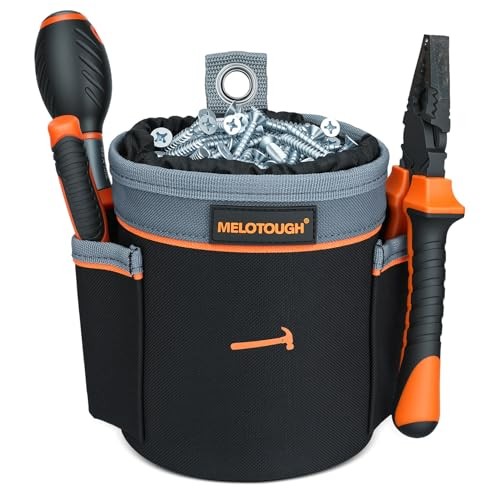Drawstring Tool Pouch – 2 Sizes | Clip-On Nail, Screw & Bolt Bag | Small Black
