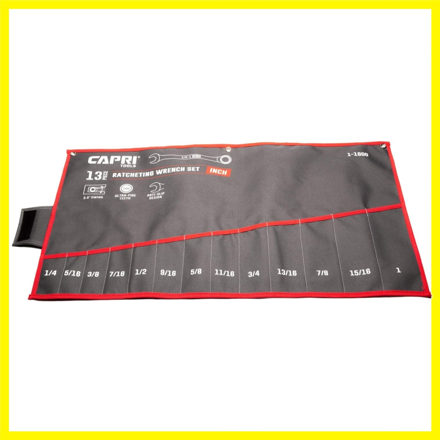 Versatile Grey Wrench Pouch with 13 Size-Marked Pockets – Easy Carry Design
