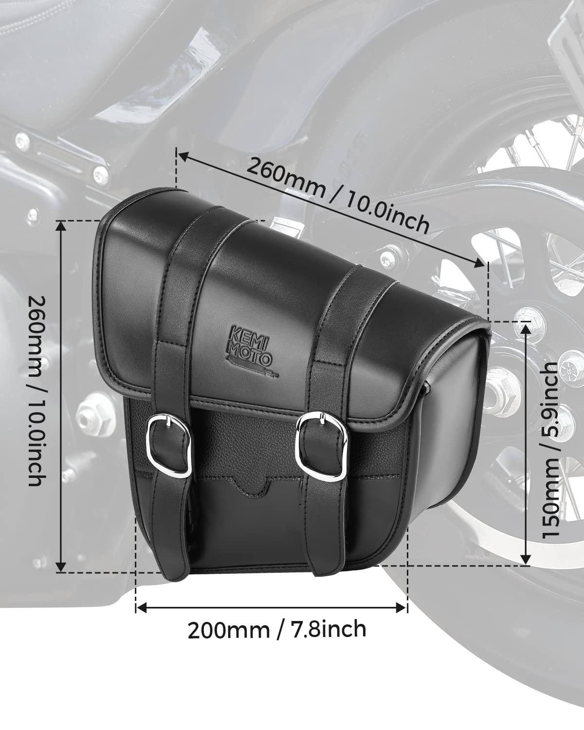 Motorcycle Swing Arm Bag Left Side Solo Bags Synthetical Material Storage