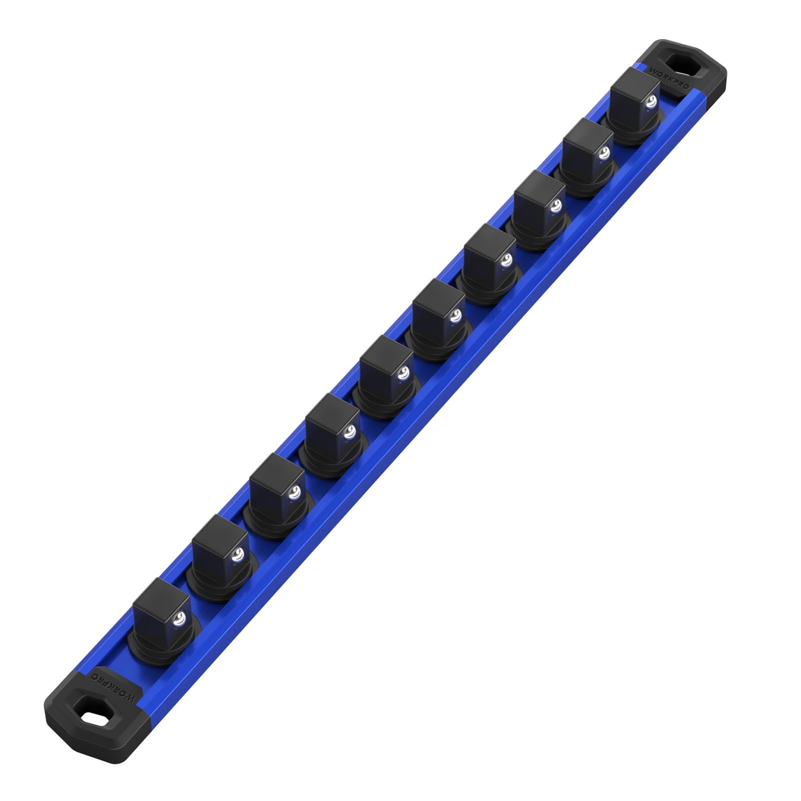 WORKPRO Magnetic Socket Organizer, 1/2-Inch Drive Aluminum 1/2″ DR, Blue