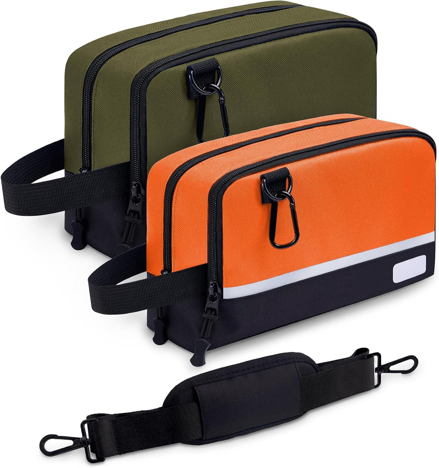 2 Pack Small Tool Bags with Strap 12″ & 10″ | Zipper Utility Pouches with Adjust