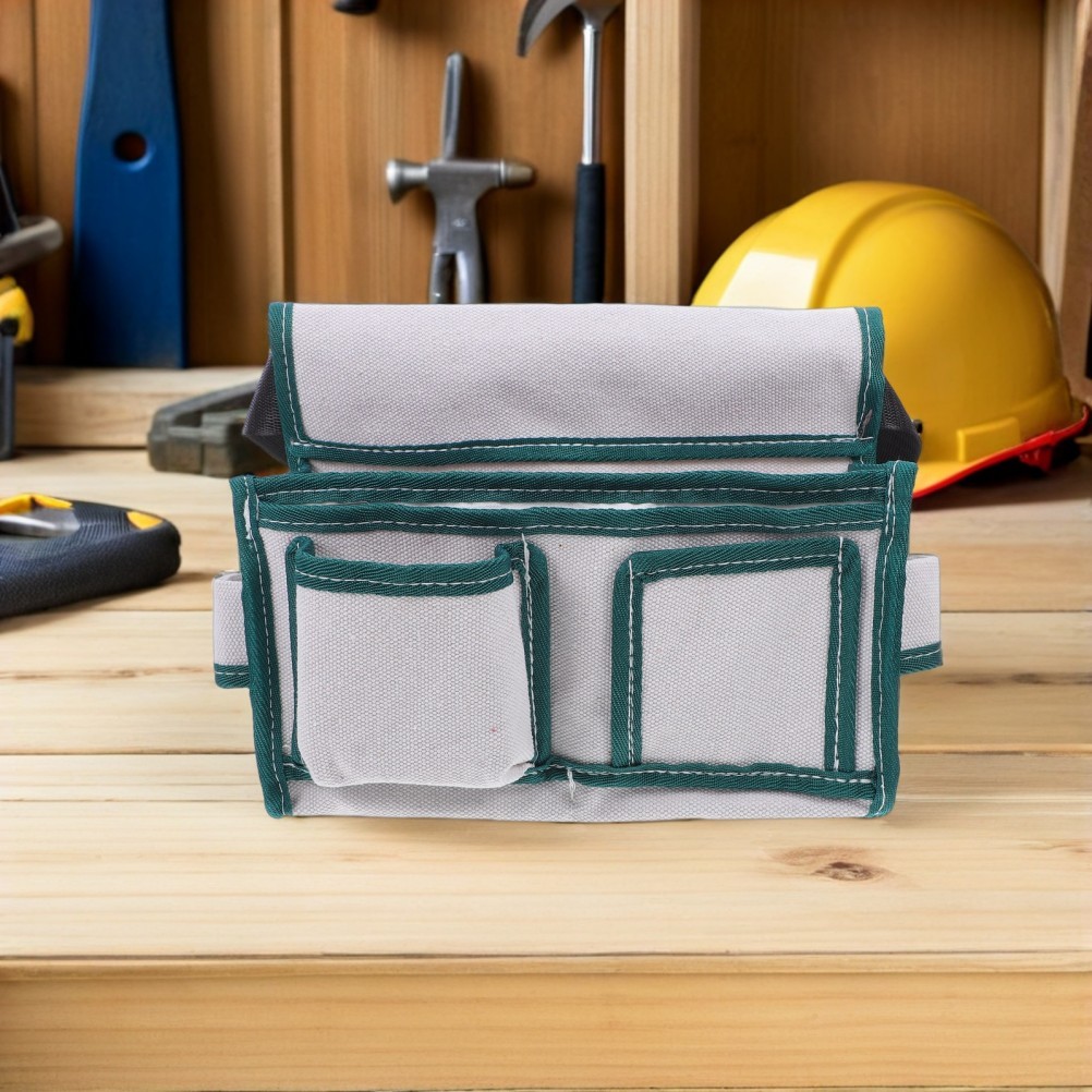 Multi Pocket Canvas Utility Work Bag with Reinforced Stitching for Tough Jobs