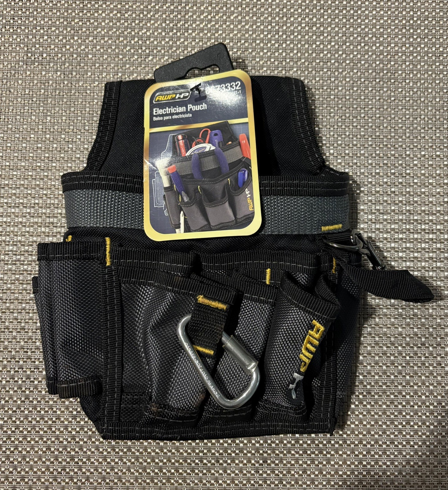 AWP Electrician Nylon Tool Pouch With Belt Loop and Clip 9”x8” / Gardener Pouch