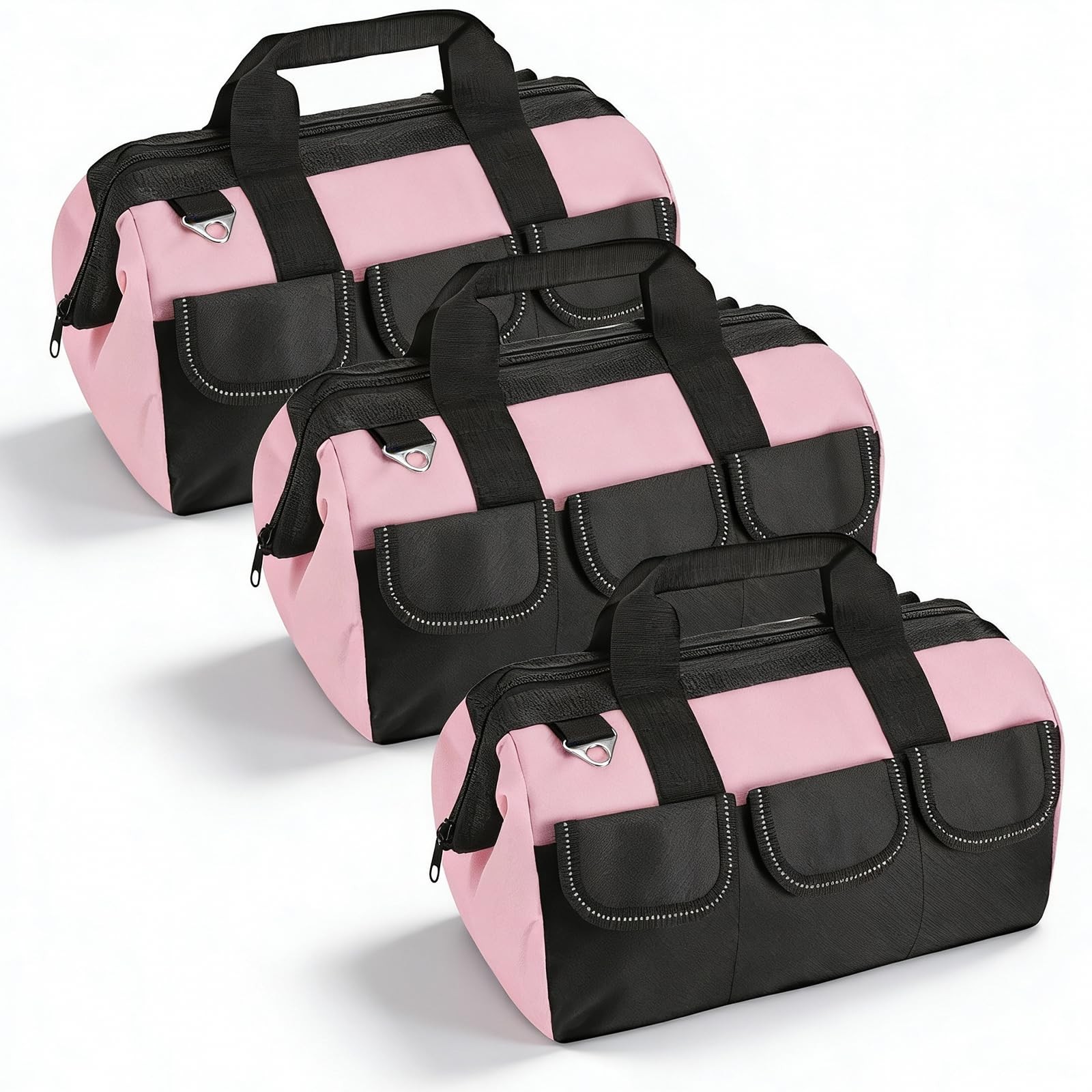 3 Pack Pink Tool Bag for Women, 13 Inch Heavy Duty Water-Resistant Tool Organ…