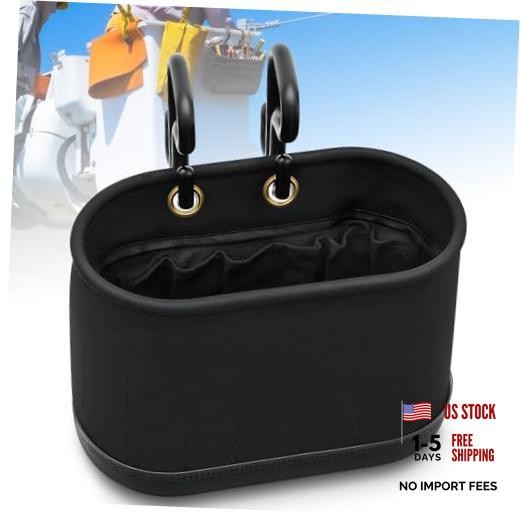 Set Canvas Bucket Bag Including Hooks Aerial Oval Lineman Tool Bucket 1 Black