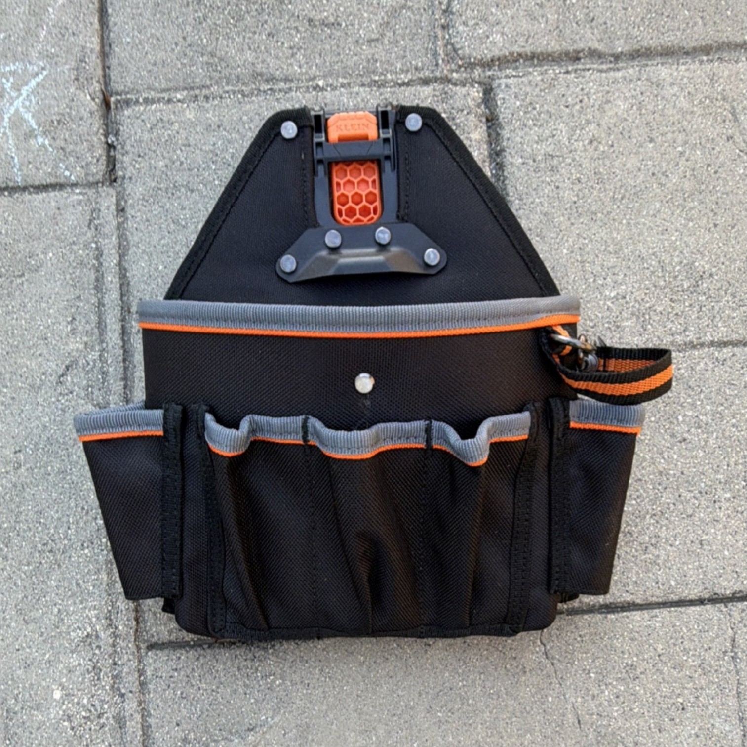 Klein Tools MODbox Adjustable Fabric Tool Pouch Black Orange Gray Medium