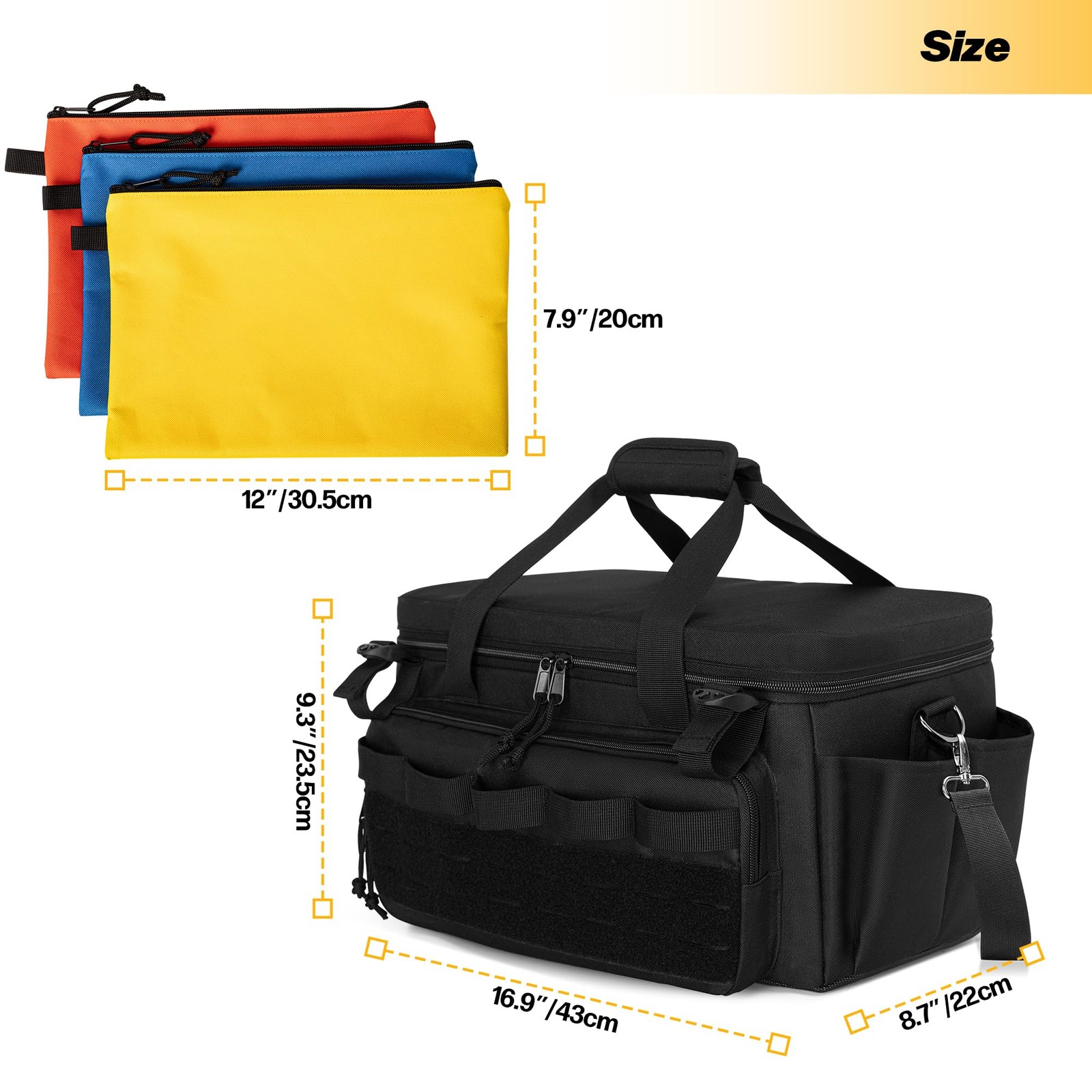 17-Inch Tool Bag with 3 Tool Pouches, Tool Storage Organizer for Men with Ant…