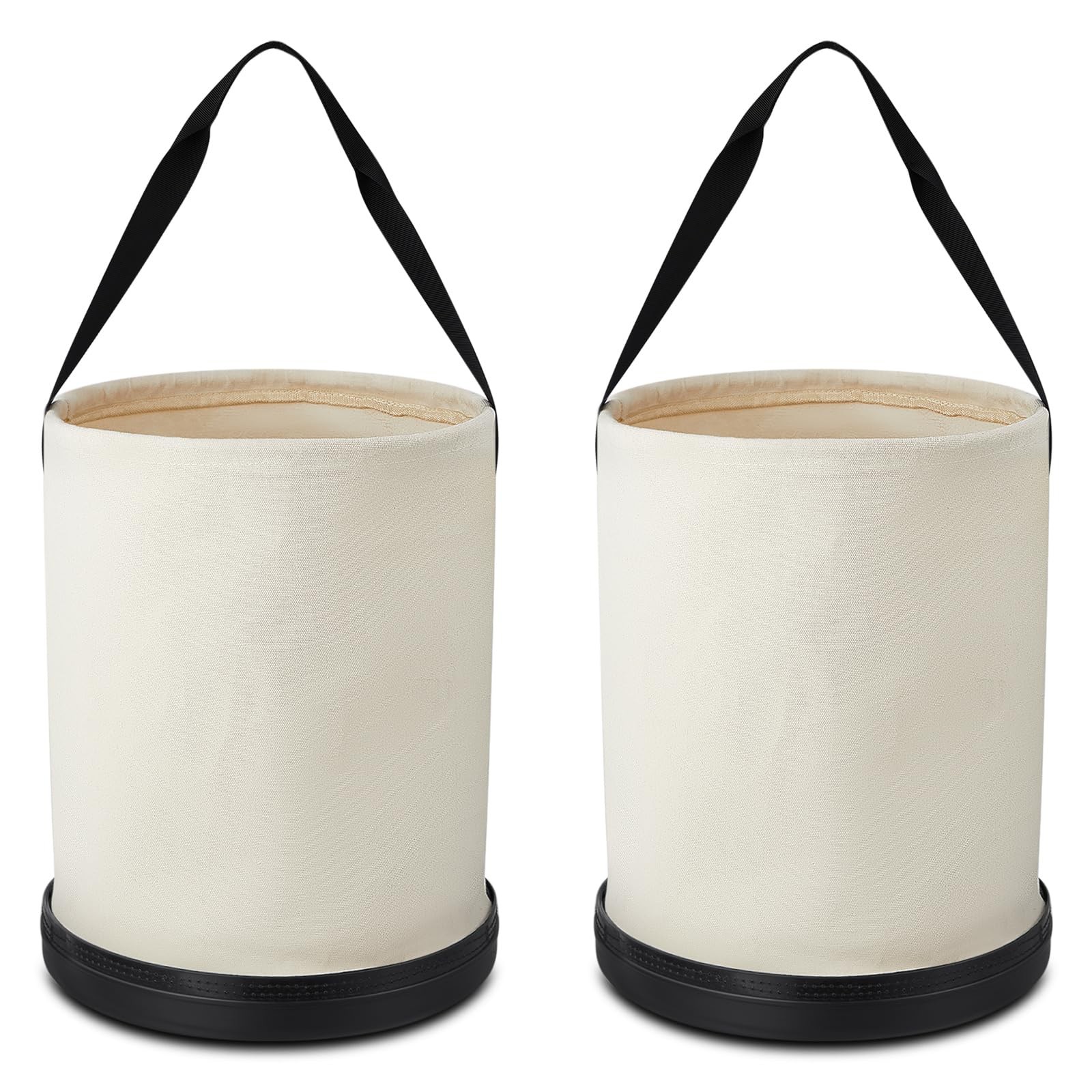 2 Pack Utility Canvas Tool Bucket 9″ D x 14″ H All Purpose Canvas Bucket Bag,…