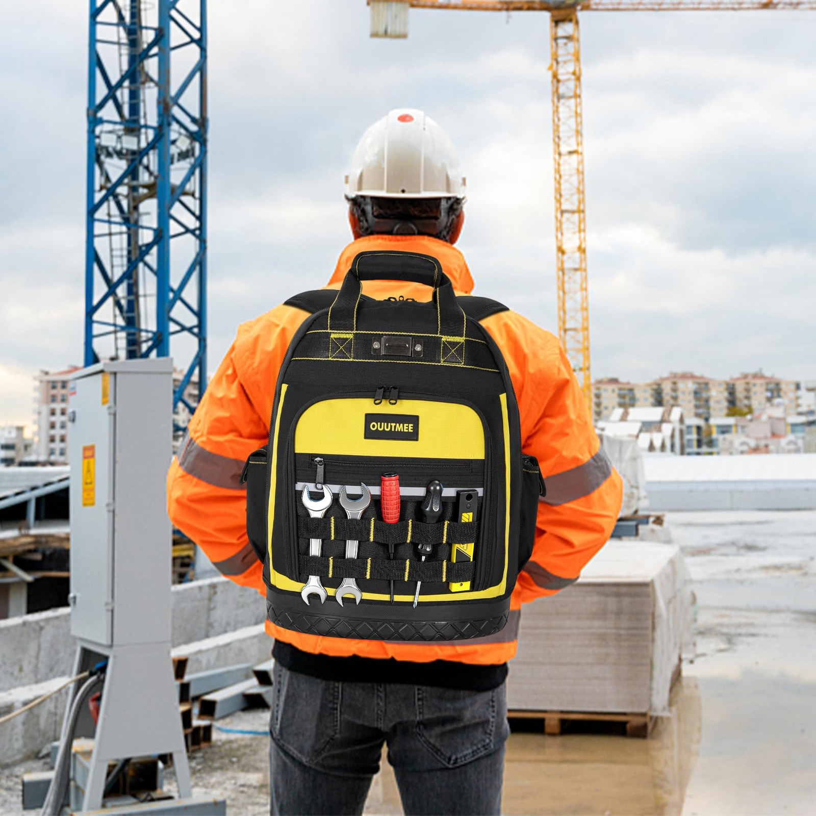 17″ Mochila Para Herramientas De Trabajo Electricista Con Bolsillos Heavy Duty